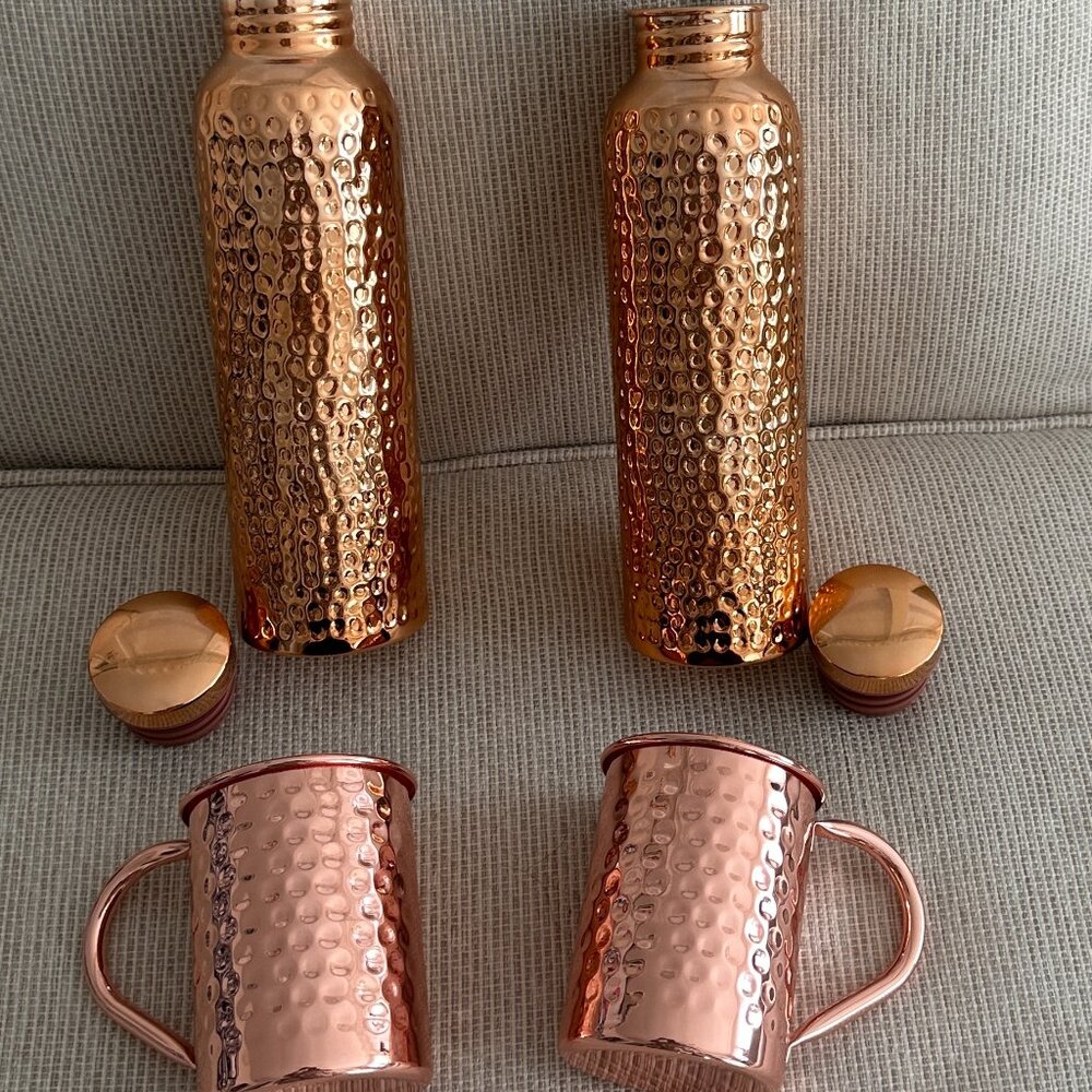Copper Water Bottles, and Copper Coffee Cups.
